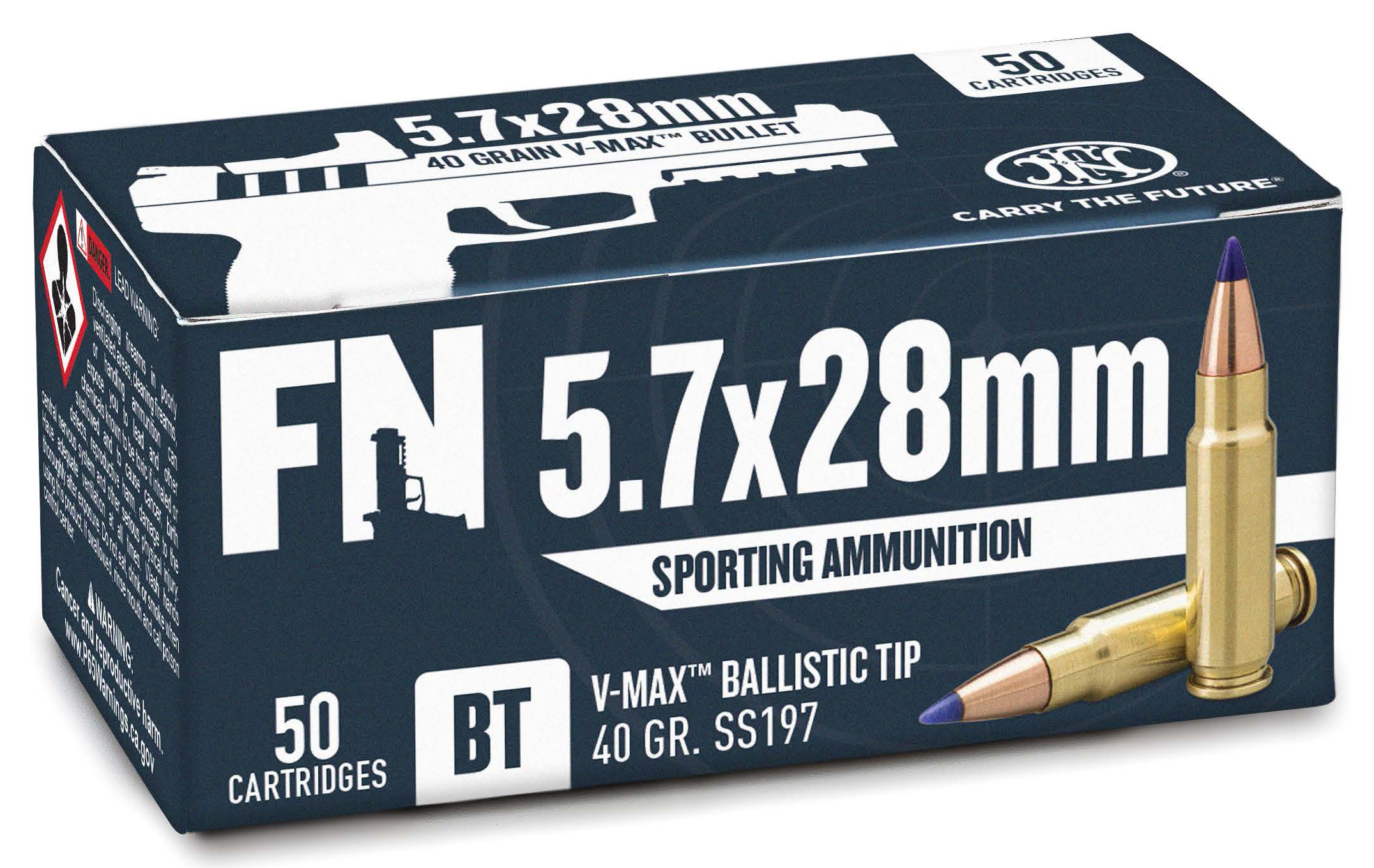 FN AMMO SS197SR 5.7X28 40GR HORN VMAX 50/10 - Ammunition